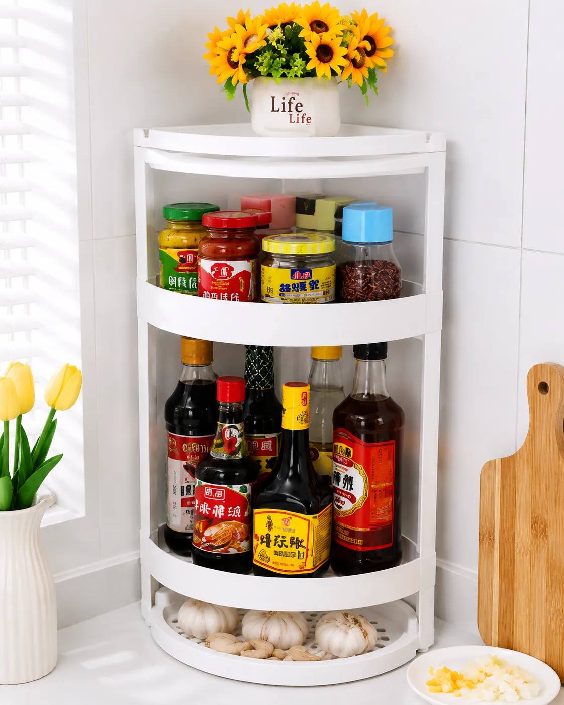 Modern Kitchen Condiment Shelf